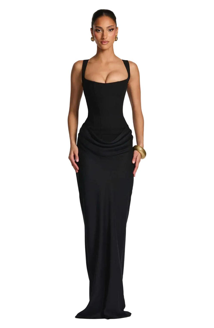 Damen Festliche Kleider Maxi zum eleganten Abend in Schwarz