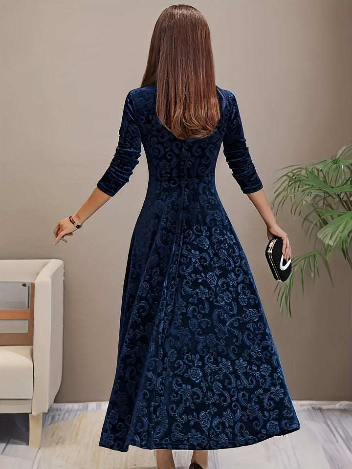 Damen Festliches Abendkleid Lang aus Velours (8)