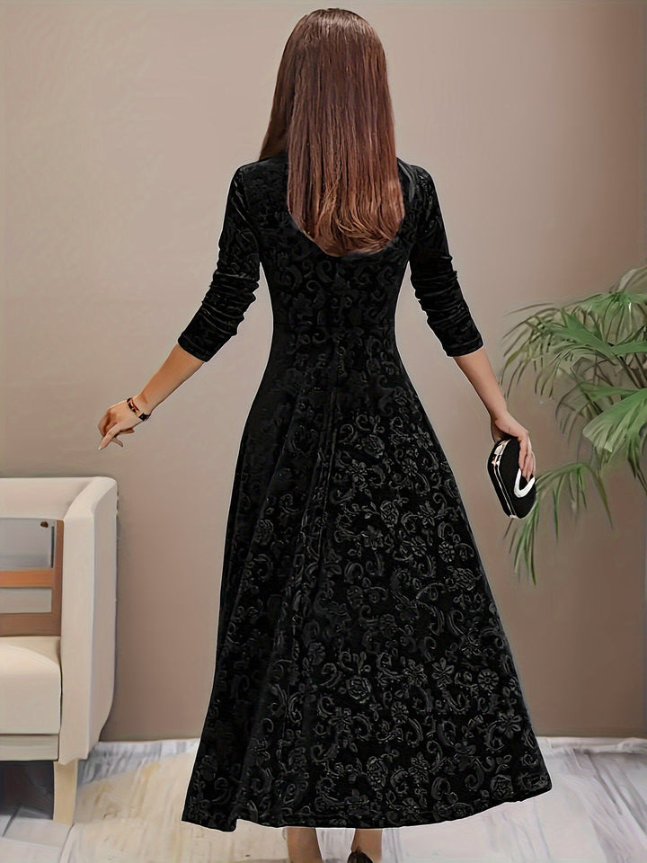 Damen Festliches Abendkleid Lang aus Velours (9)