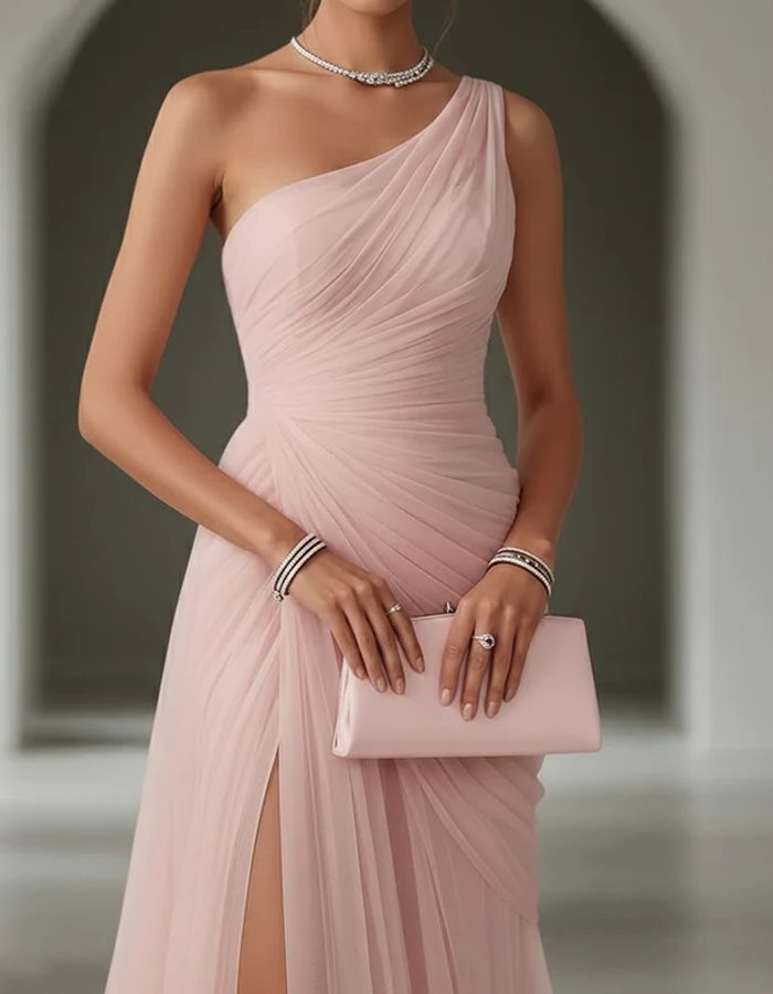 Damen festliches Abendkleid lang mit Schlitz (2)