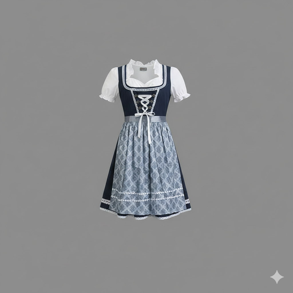 Damen Festliches Dirndl mit Bluse zum Oktoberfest