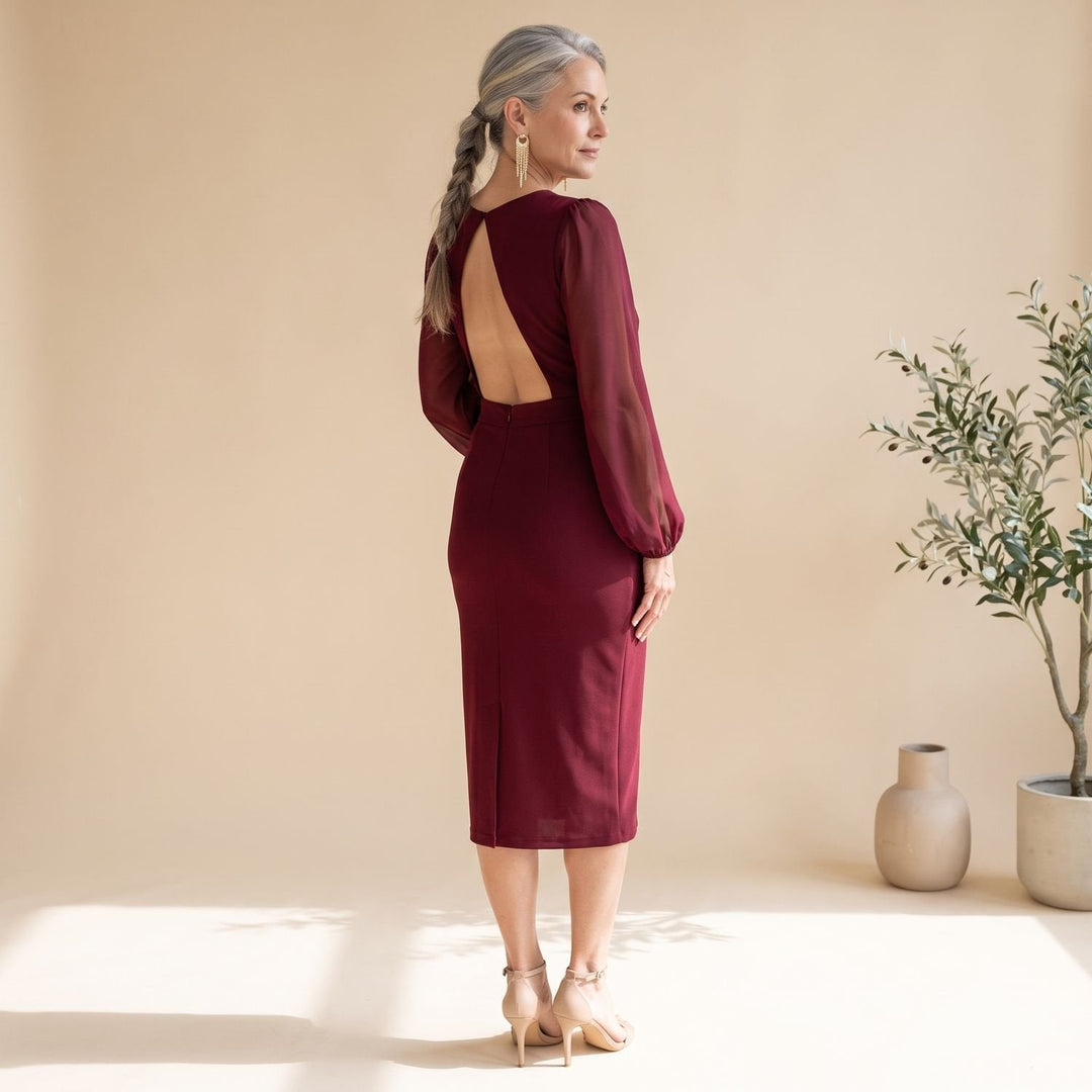 Damen Festliches Hochzeitsgast-Kleid in Midi-Länge (3)