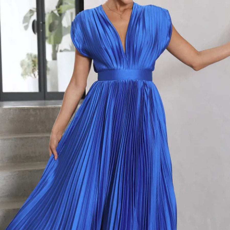 Damen Festliches Kleid mit fließender Eleganz in Blau 3