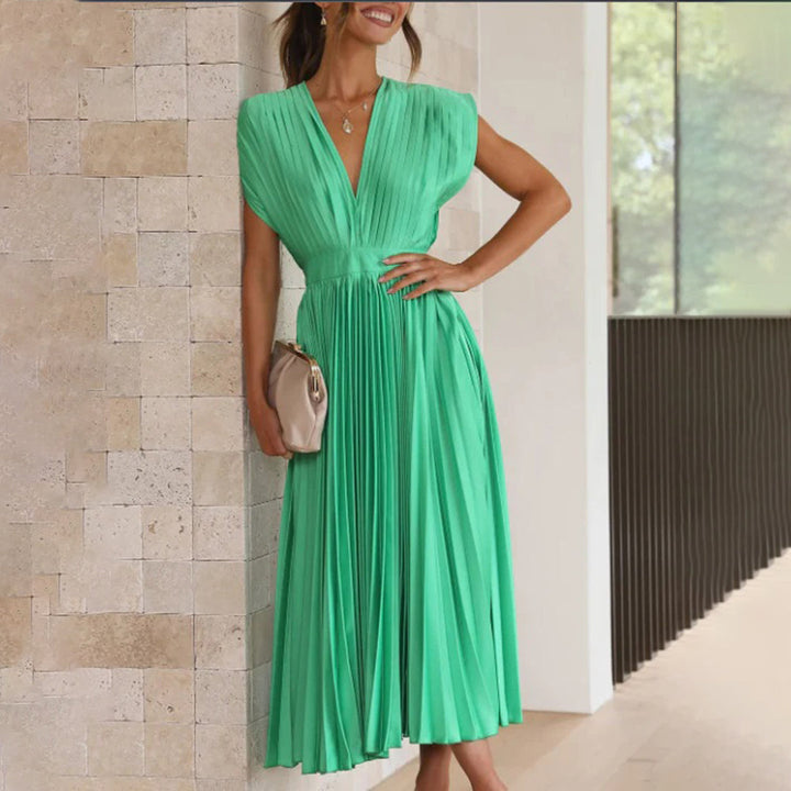 Damen Festliches Kleid mit fließender Eleganz in Grün 1