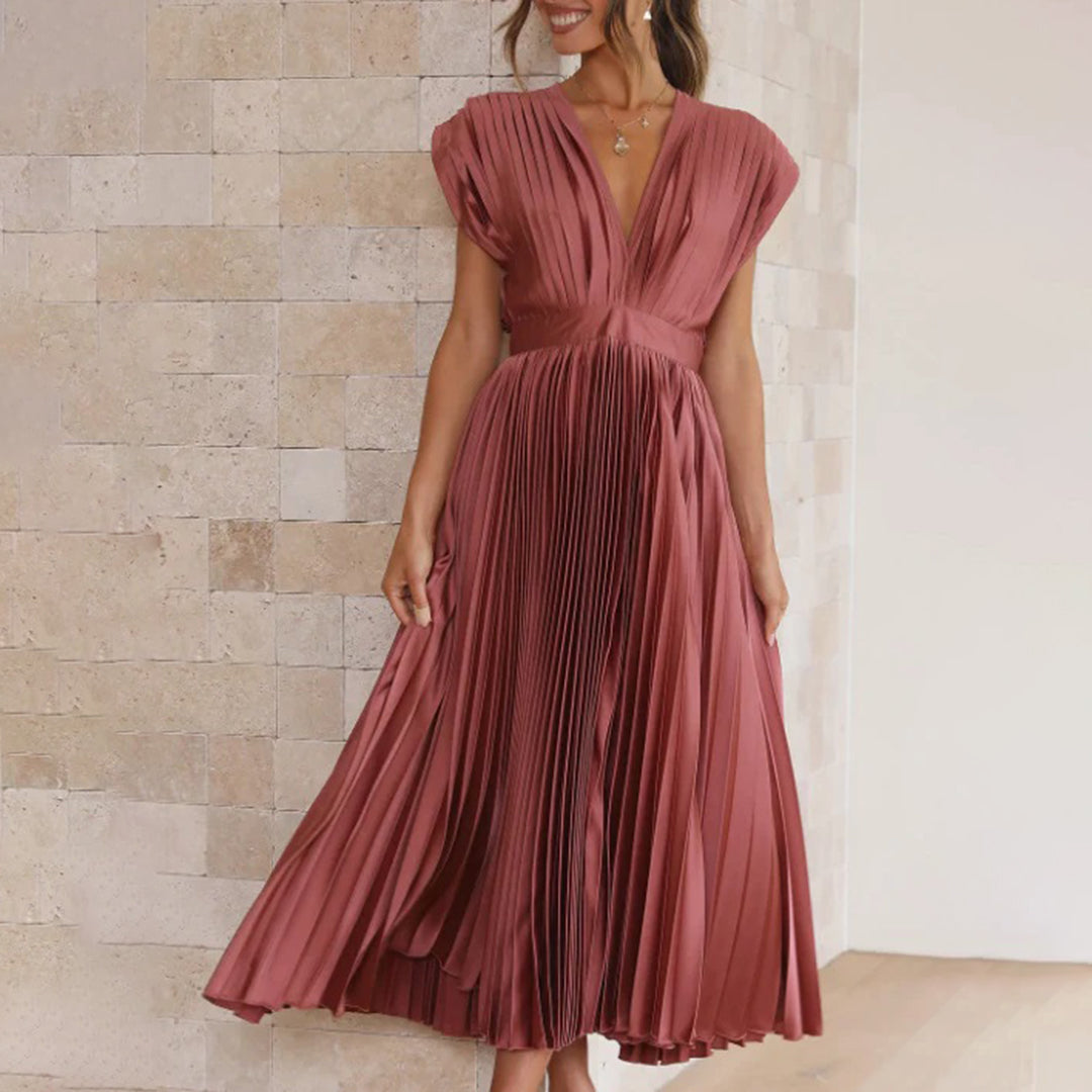 Damen Festliches Kleid mit fließender Eleganz in Roségold