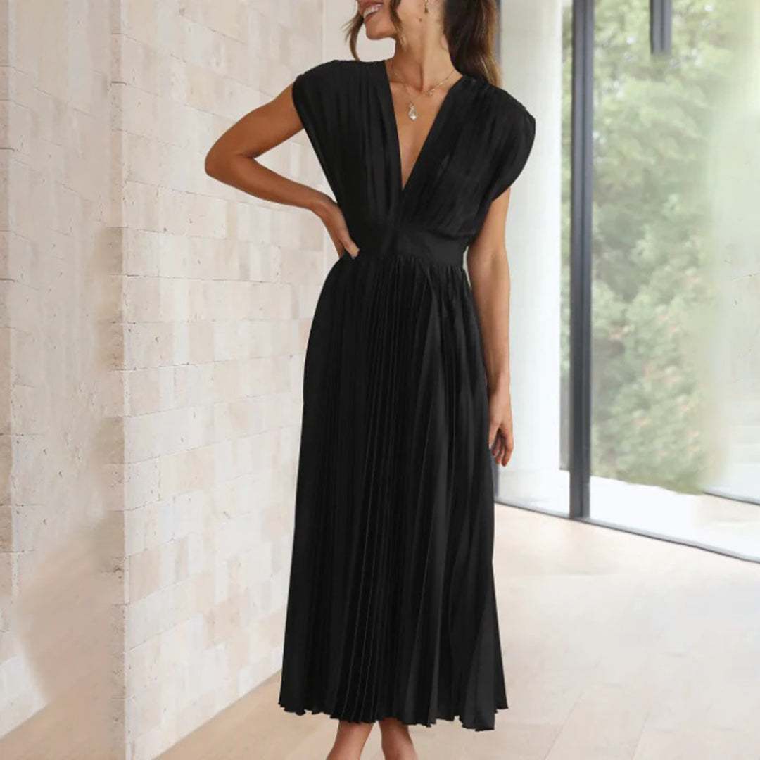 Damen Festliches Kleid mit fließender Eleganz in Schwarz 3