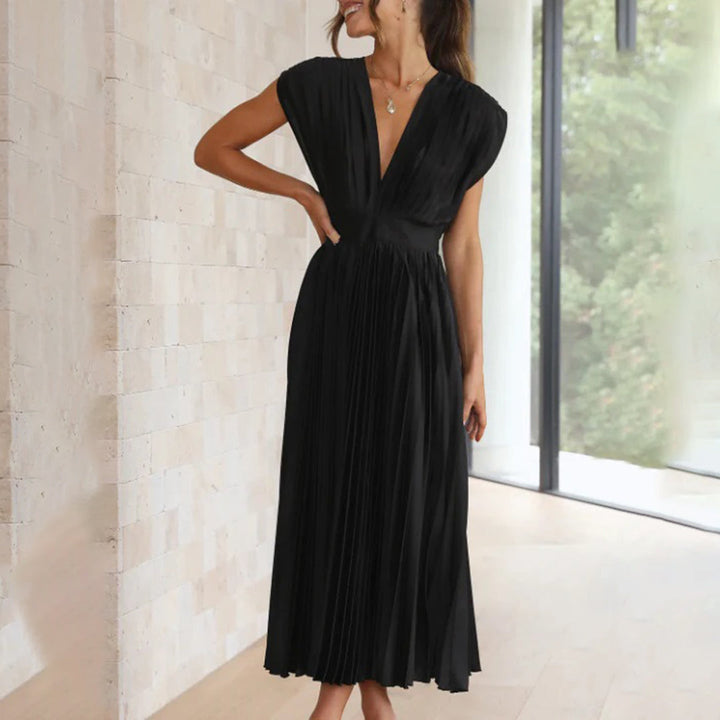 Damen Festliches Kleid mit fließender Eleganz in Schwarz 3