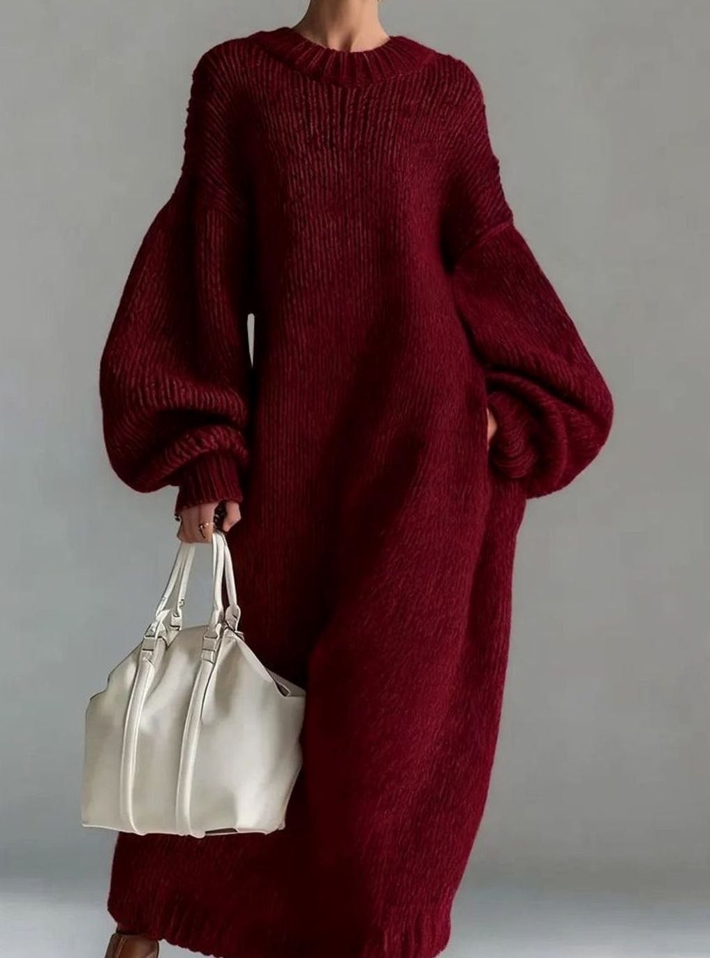 Damen Festliches Maxi-Strickkleid für Hochzeitsgäste in Rot
