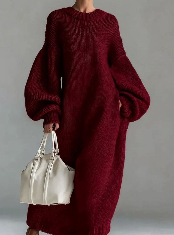 Damen Festliches Maxi-Strickkleid für Hochzeitsgäste in Rot