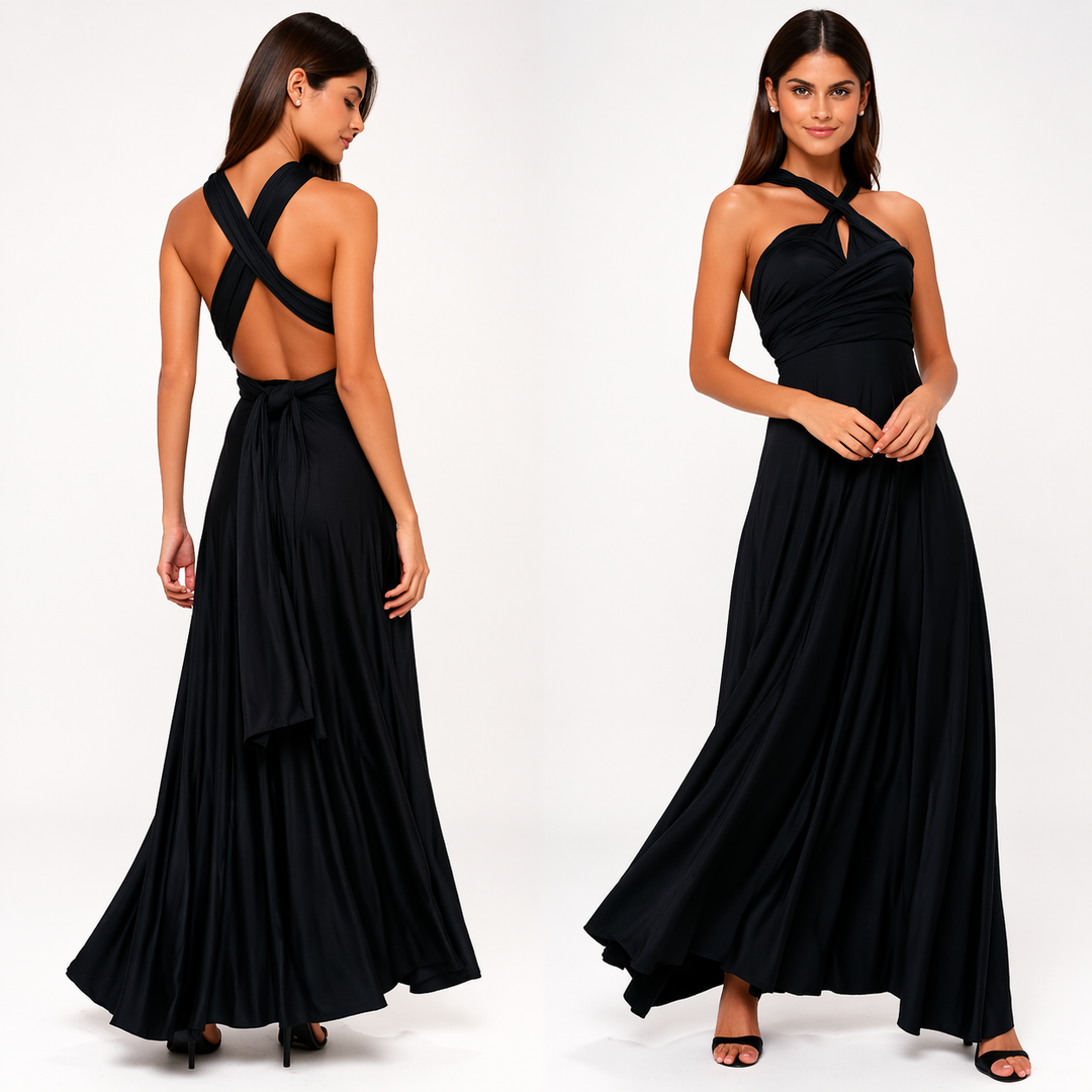 Damen Festliches Maxikleid für Hochzeitsgäste in Schwarz