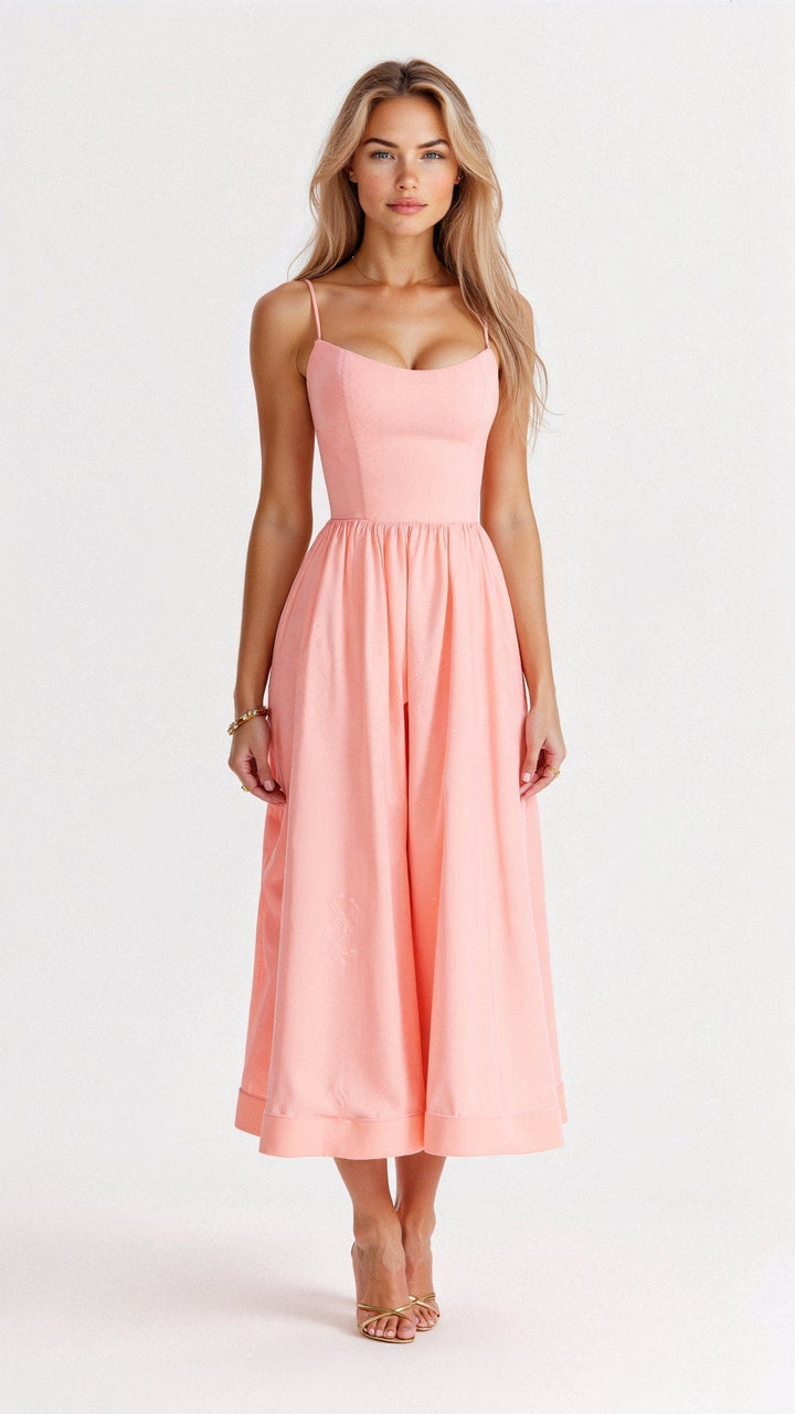 Damen Festliches Midi-Kleid für Hochzeitsgäste in Rosa