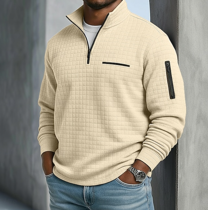 Damen Flanellhemd Waffeltextur für den Alltag in Beige