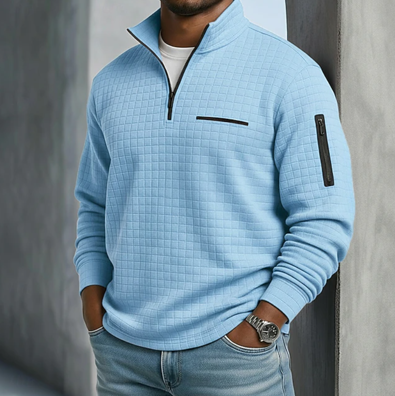 Damen Flanellhemd Waffeltextur für den Alltag in Blau