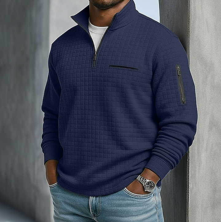 Damen Flanellhemd Waffeltextur für den Alltag in Marineblau