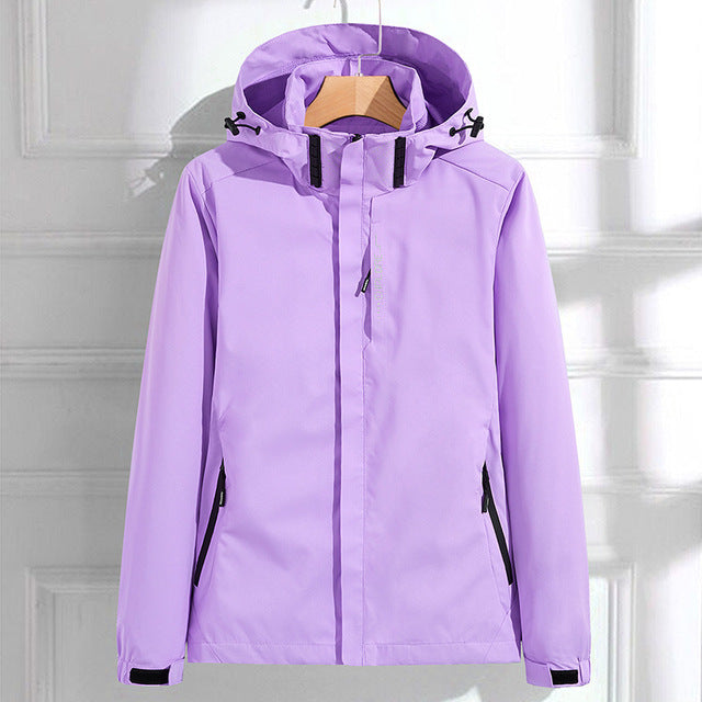 Damen funktionale Jacke mit Reißverschluss in Lila