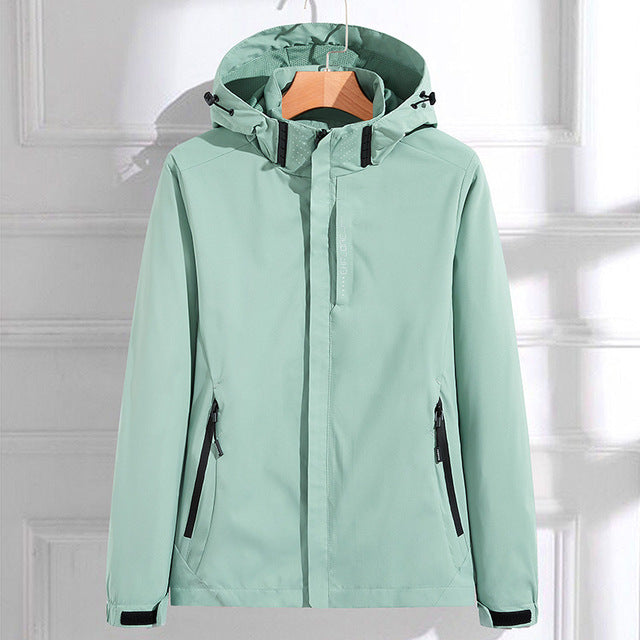 Damen funktionale Jacke mit Reißverschluss in Mintgrün