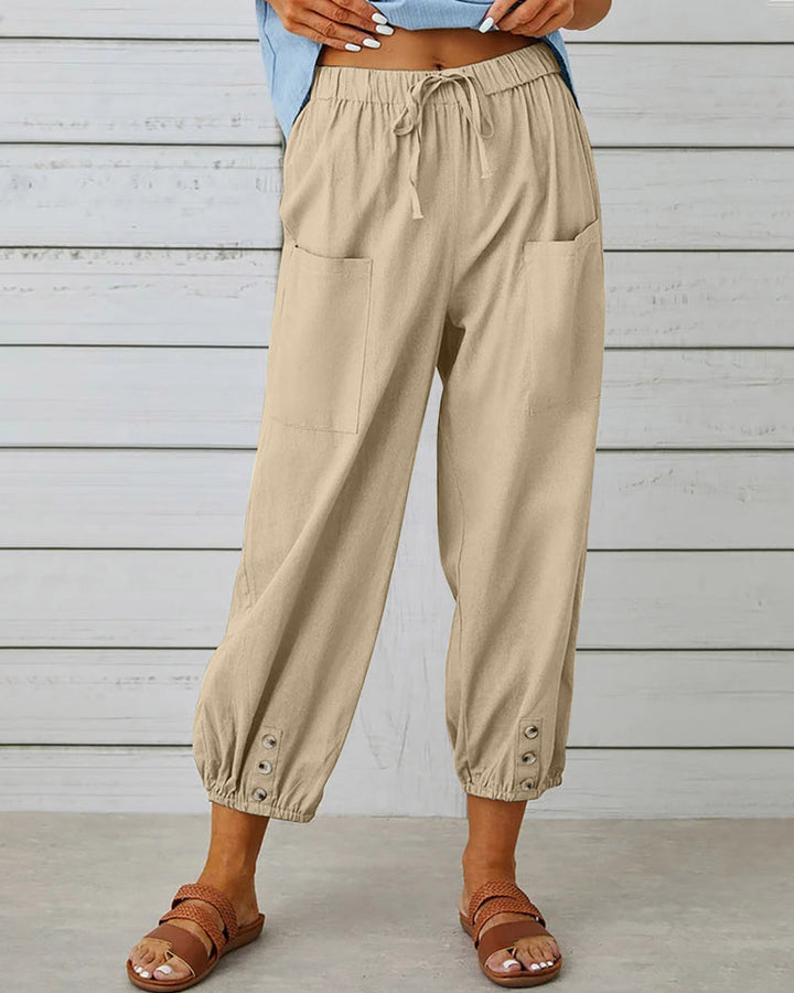 Damen Gemütliche Alltags-Hosen in Khaki