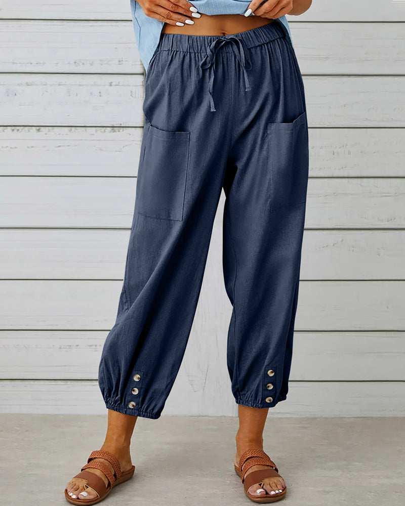Damen Gemütliche Alltags-Hosen in Marineblau