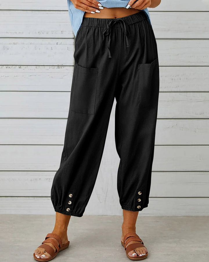 Damen Gemütliche Alltags-Hosen in Schwarz