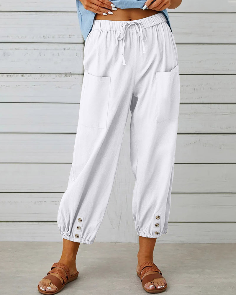 Damen Gemütliche Alltags-Hosen in Weiß