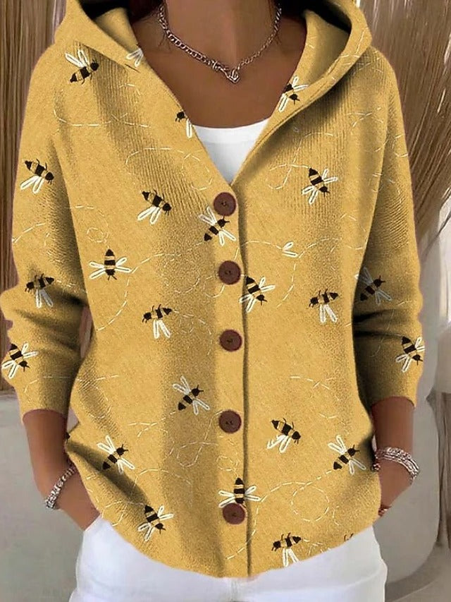 Damen Gemütliche Strickjacke zum Schichten in Gelb