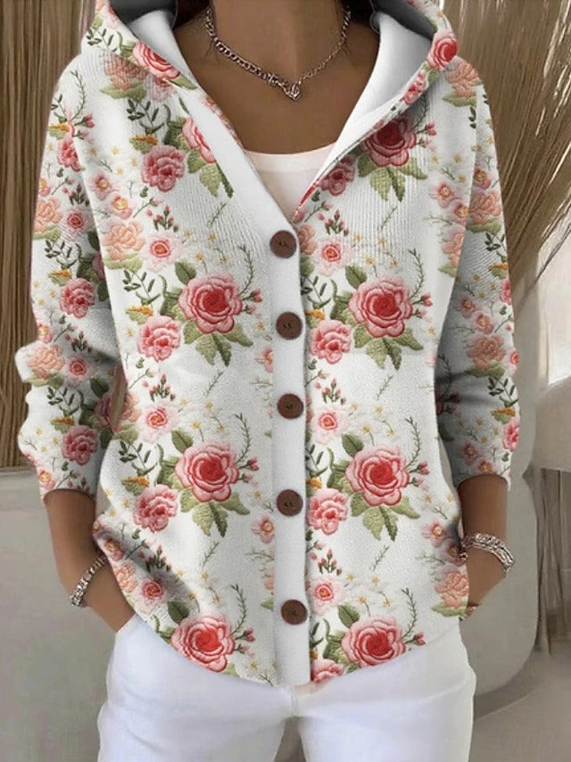 Damen Gemütliche Strickjacke zum Schichten in Zartes Rosa