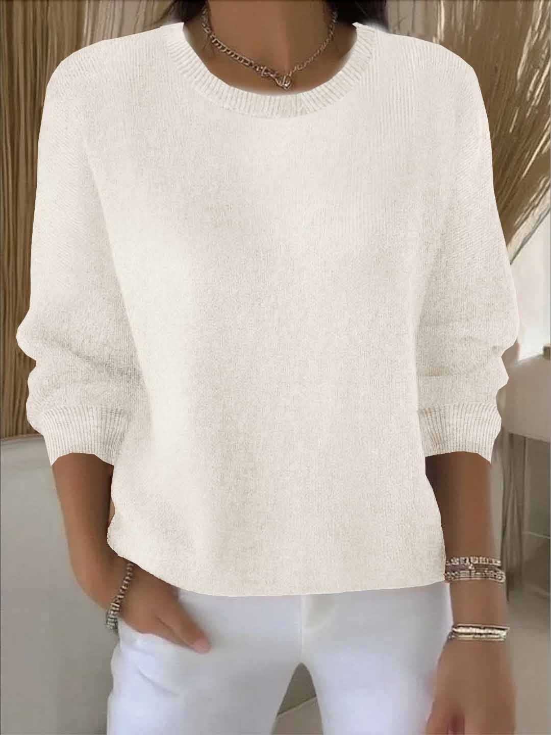 Damen Gemütlicher Strickpullover für den Winter in Aprikose
