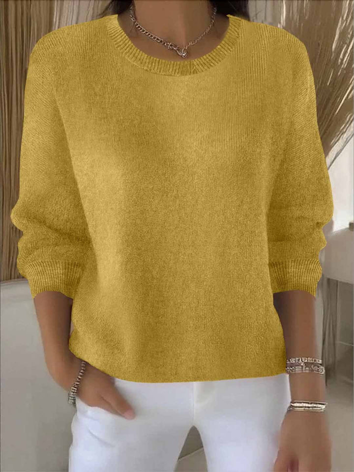 Damen Gemütlicher Strickpullover für den Winter in Gelb