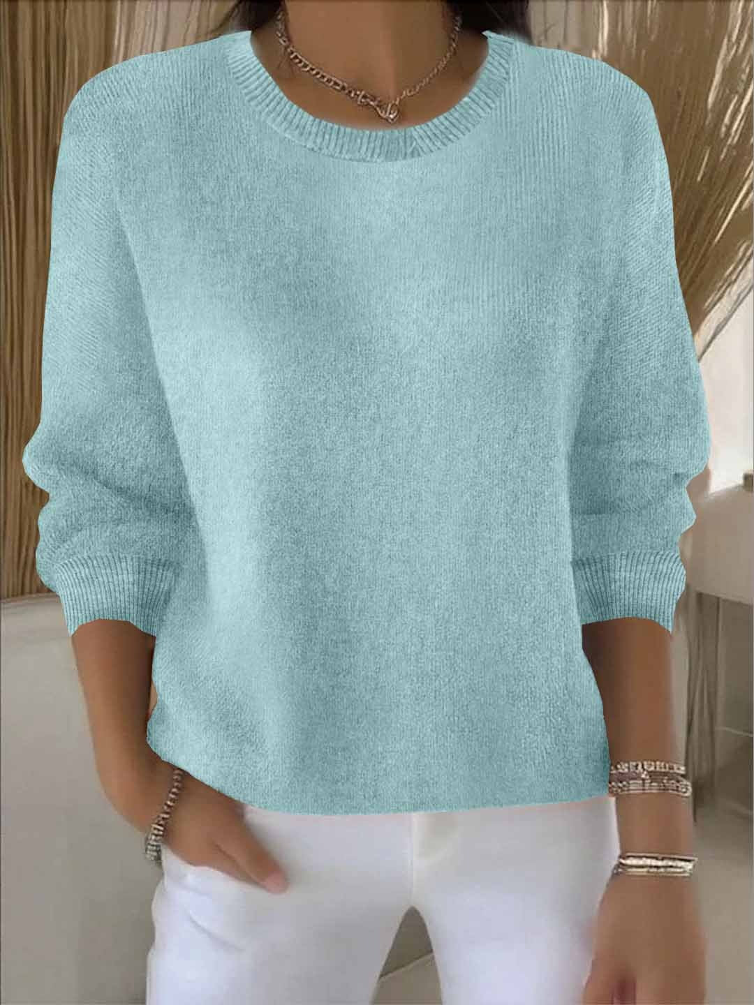 Damen Gemütlicher Strickpullover für den Winter in Hellgrün