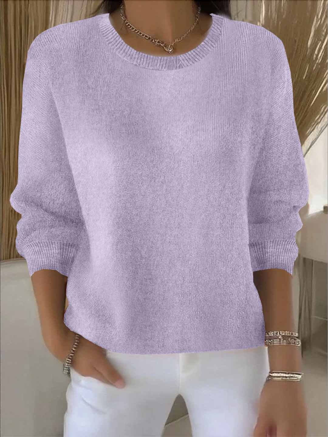 Damen Gemütlicher Strickpullover für den Winter in Hellviolett