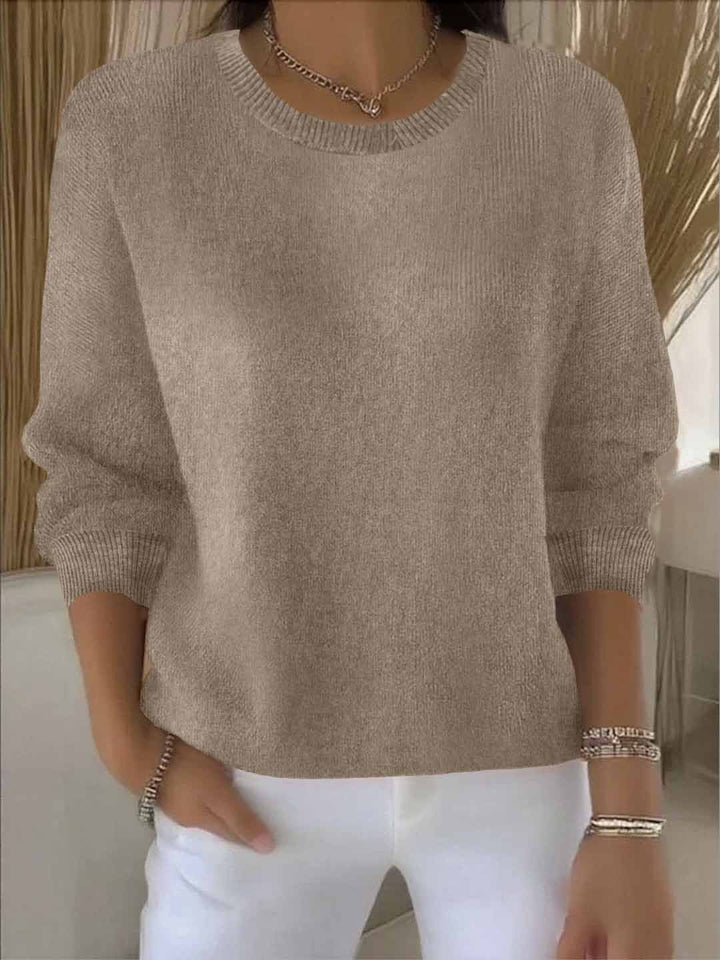 Damen Gemütlicher Strickpullover für den Winter in Khaki