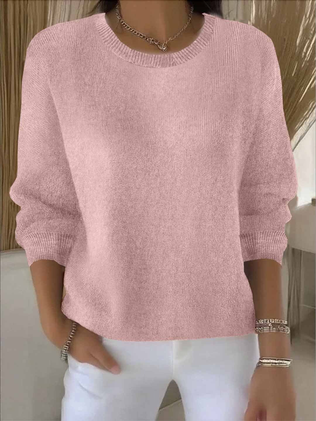Damen Gemütlicher Strickpullover für den Winter in Rosa
