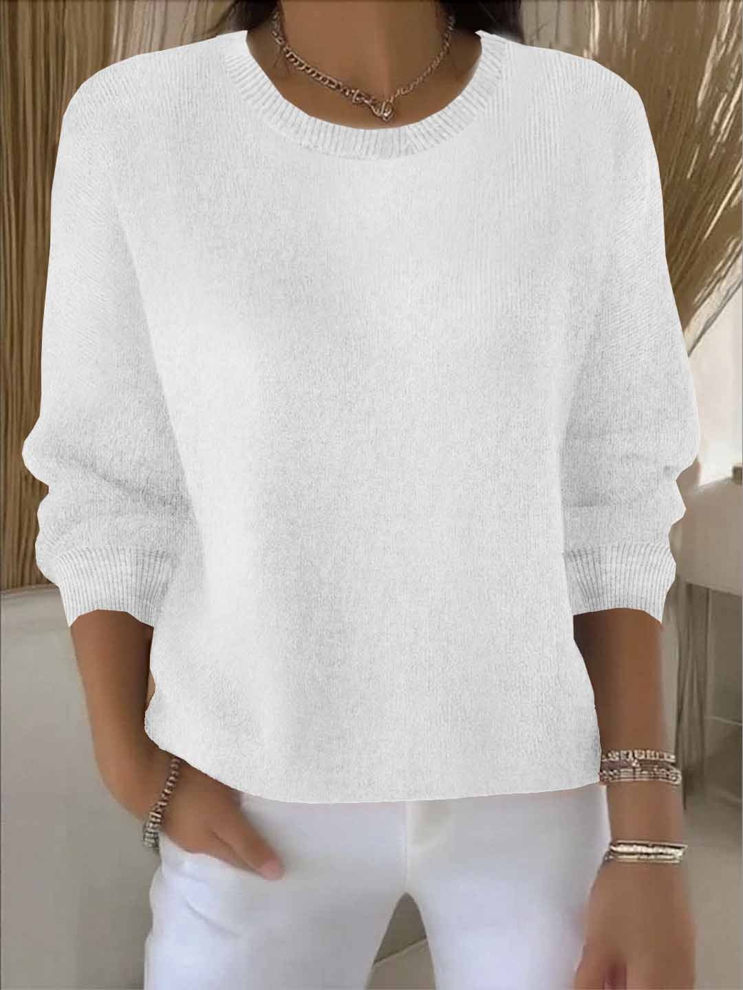 Damen Gemütlicher Strickpullover für den Winter in Weiß