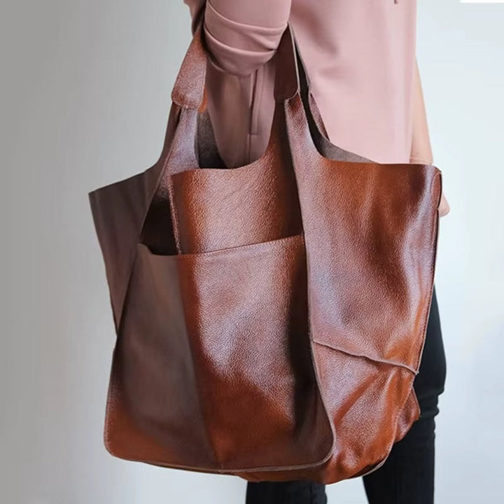 Damen Geräumige Vegane Ledertasche mit Magnetverschluss (9)