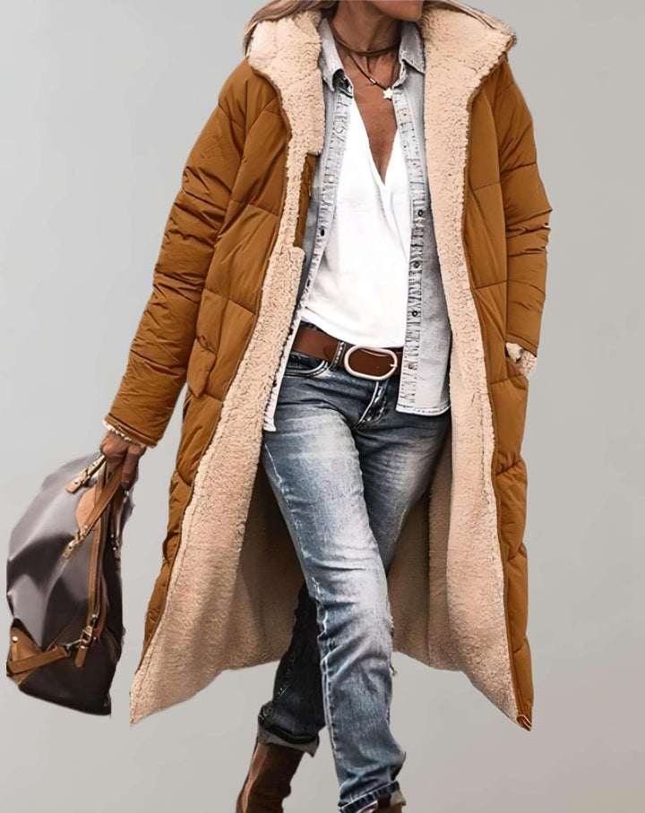Damen Gesteppte Pufferjacke für den Herbst in Braun