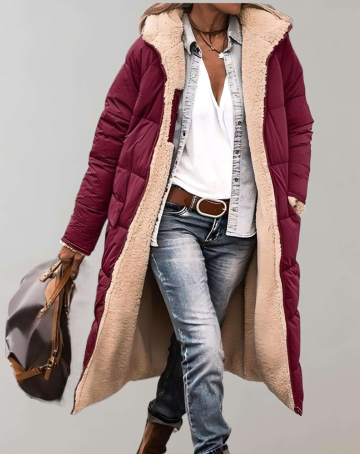 Damen Gesteppte Pufferjacke für den Herbst in Rot