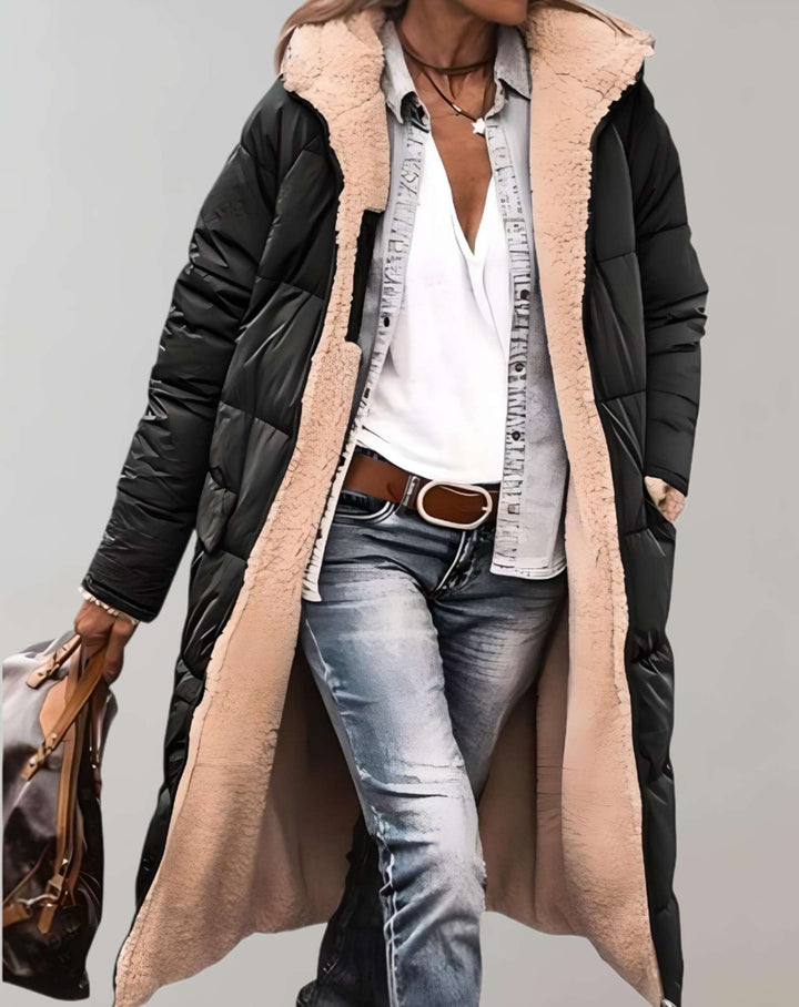 Damen Gesteppte Pufferjacke für den Herbst in Schwarz