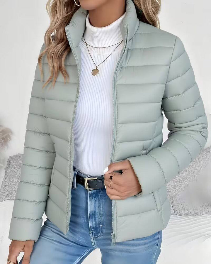 Damen Gesteppte Pufferjacke für Herbst in Grün