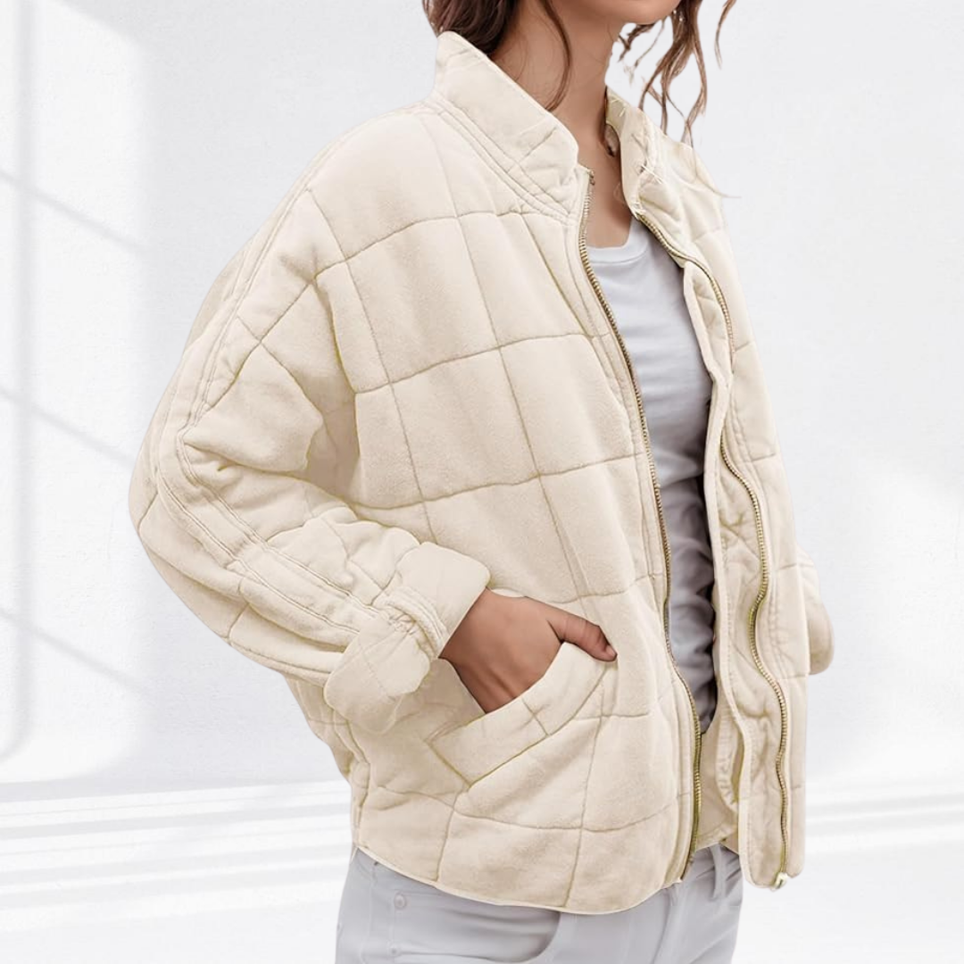 Damen Gesteppte Übergangsjacke für Alltag in Creme