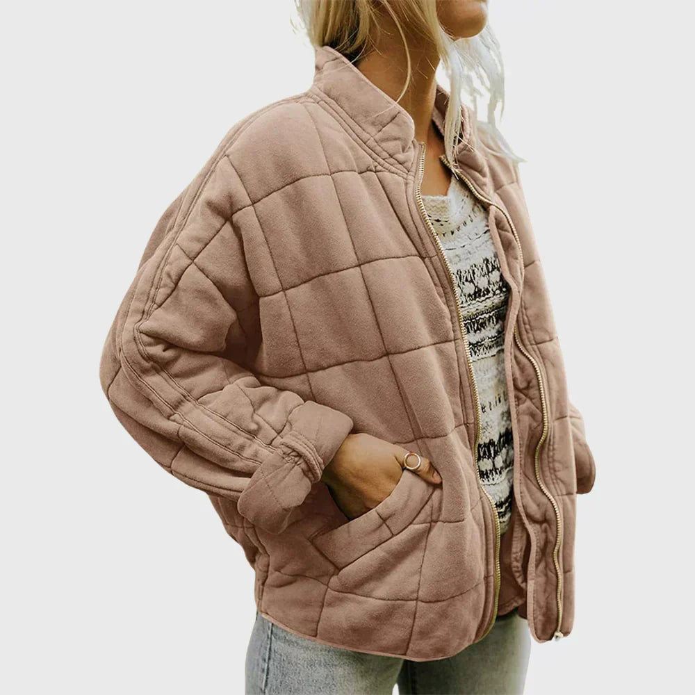 Damen Gesteppte Übergangsjacke für Alltag in Khaki