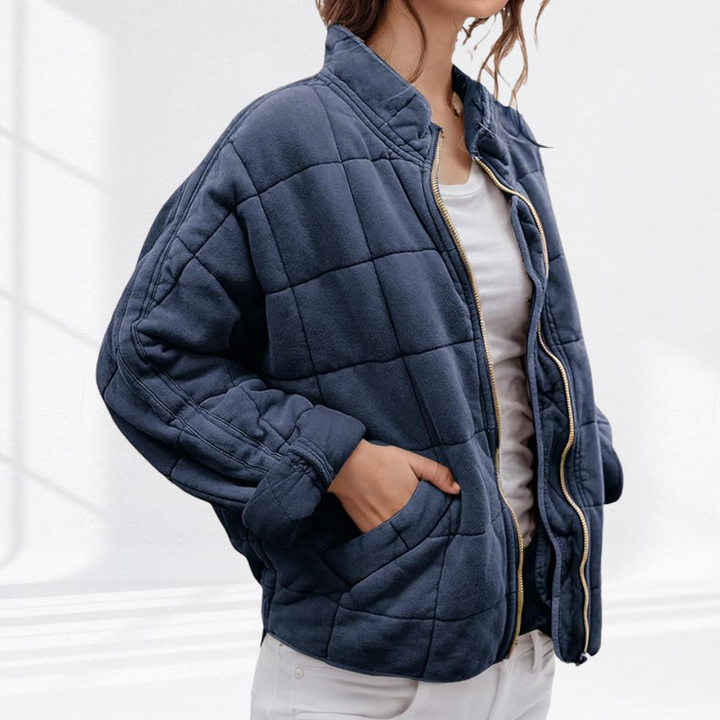 Damen Gesteppte Übergangsjacke für Alltag in Marineblau