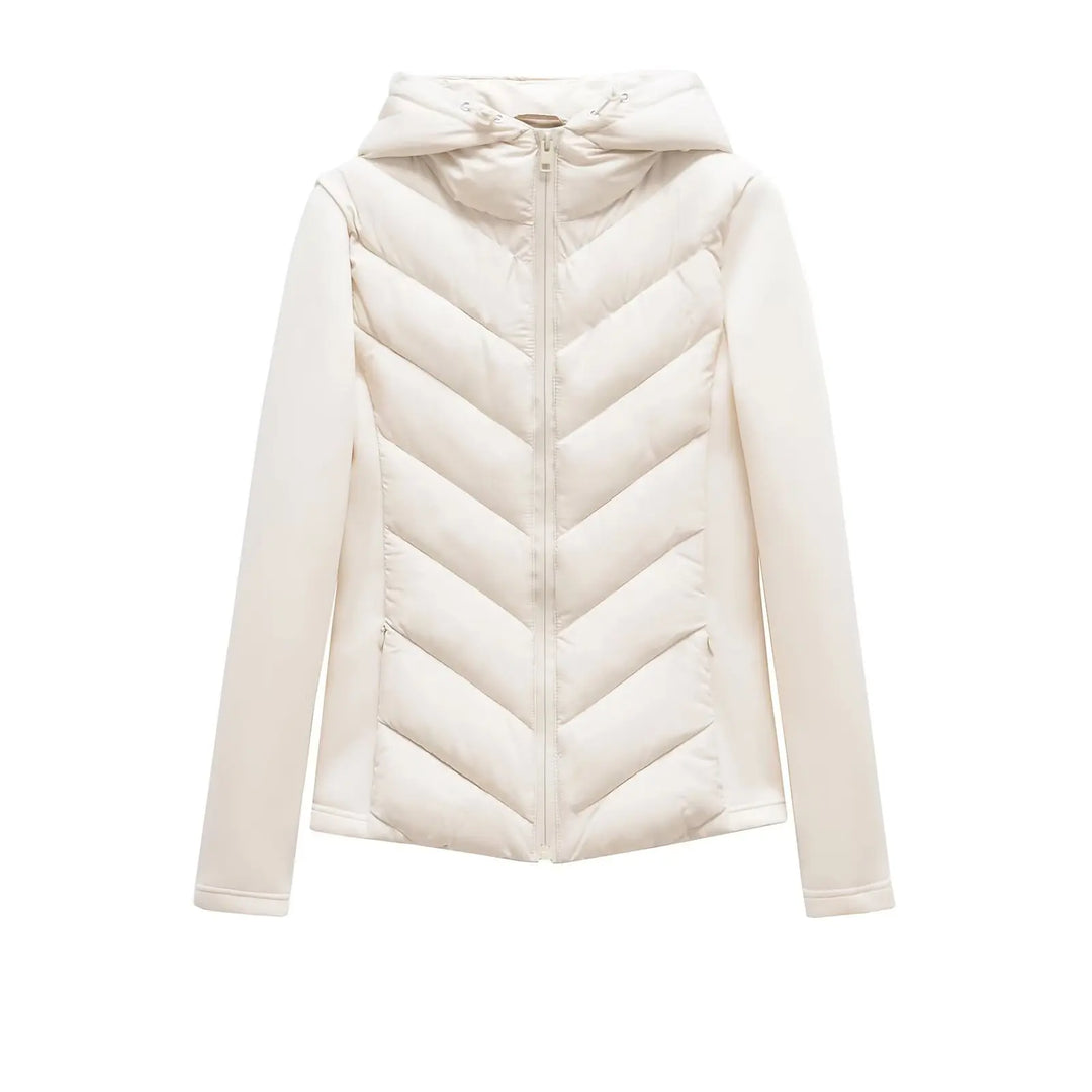 Damen gesteppte Winterjacke mit Kapuze (10)