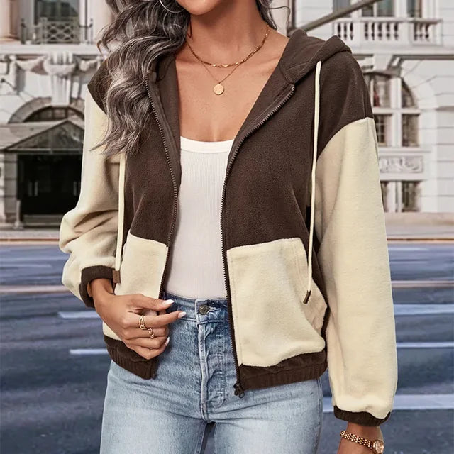 Damen Gestreifte Strickjacke für den Alltag in Braun 1