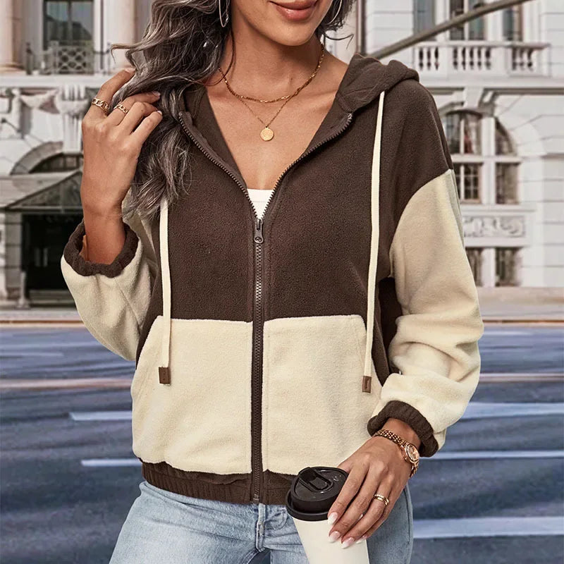 Damen Gestreifte Strickjacke für den Alltag in Braun 2