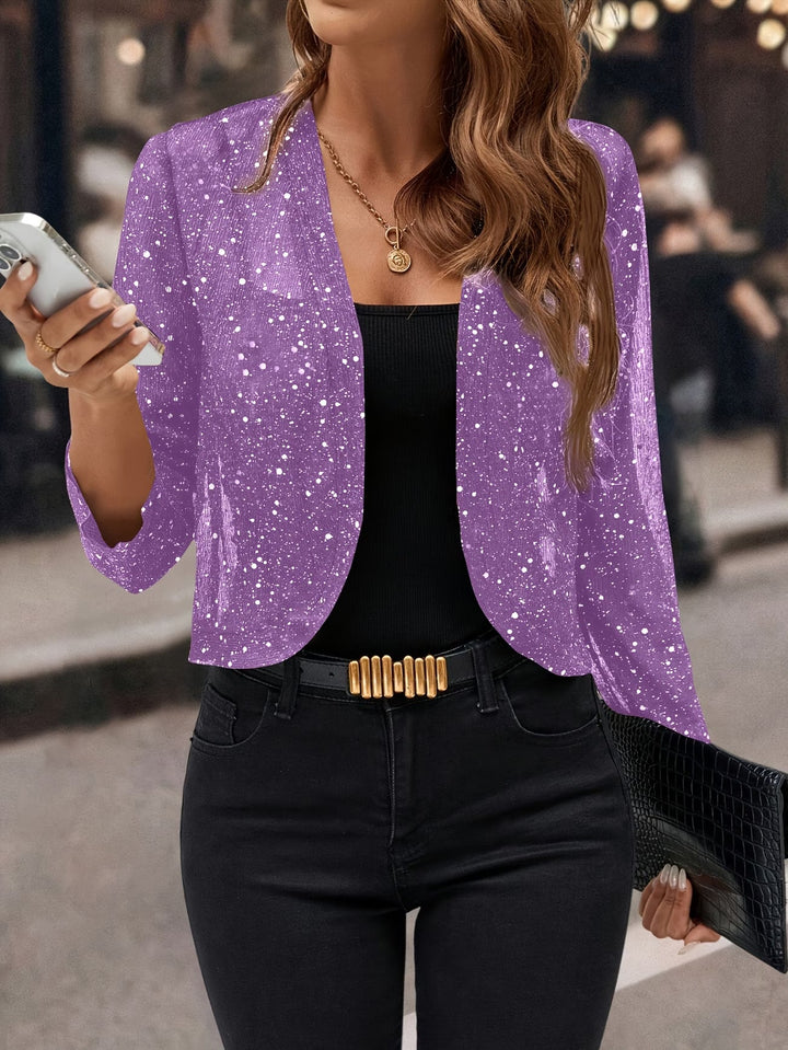 Damen Glitzernde Cardigan-Jacke in Lila