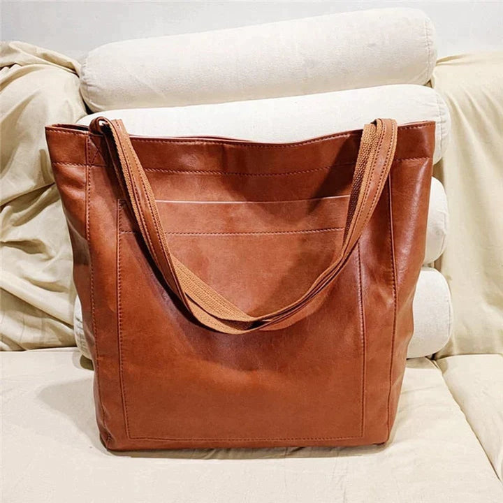 Damen Große Lederschultertasche für den Alltag (2)