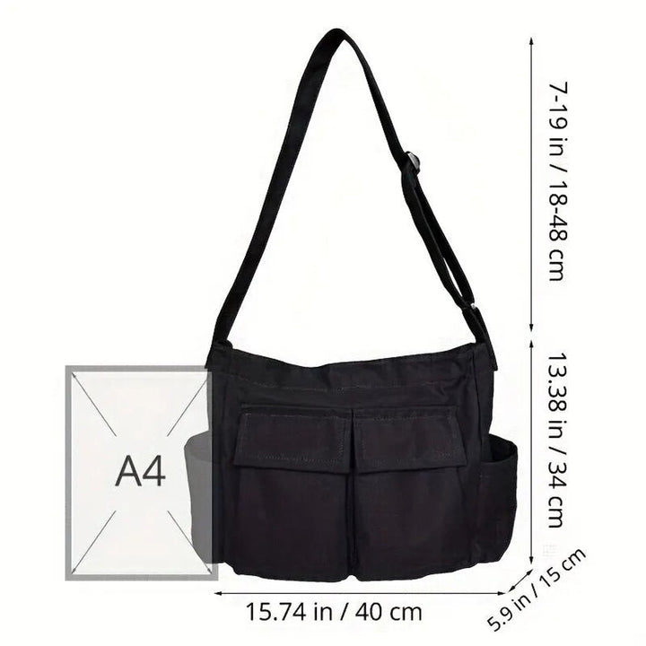 Damen große Vintage Canvas Hobo-Tasche für Alltag (2)
