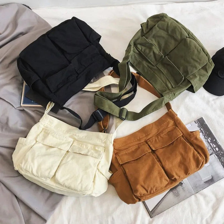 Damen große Vintage Canvas Hobo-Tasche für Alltag (6)
