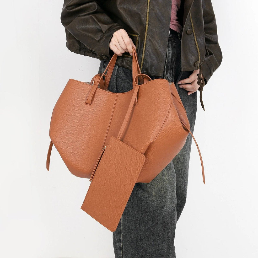 Damen Große Vintage PU-Leder Tasche (4)