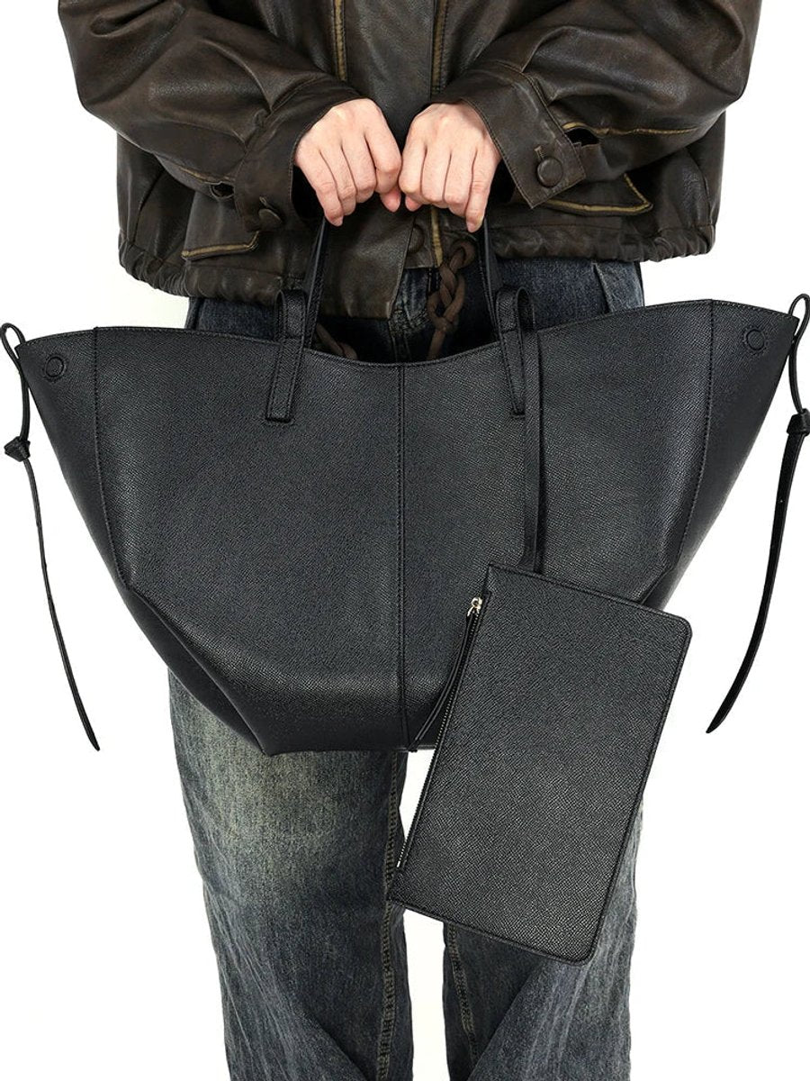 Damen Große Vintage PU-Leder Tasche (5)